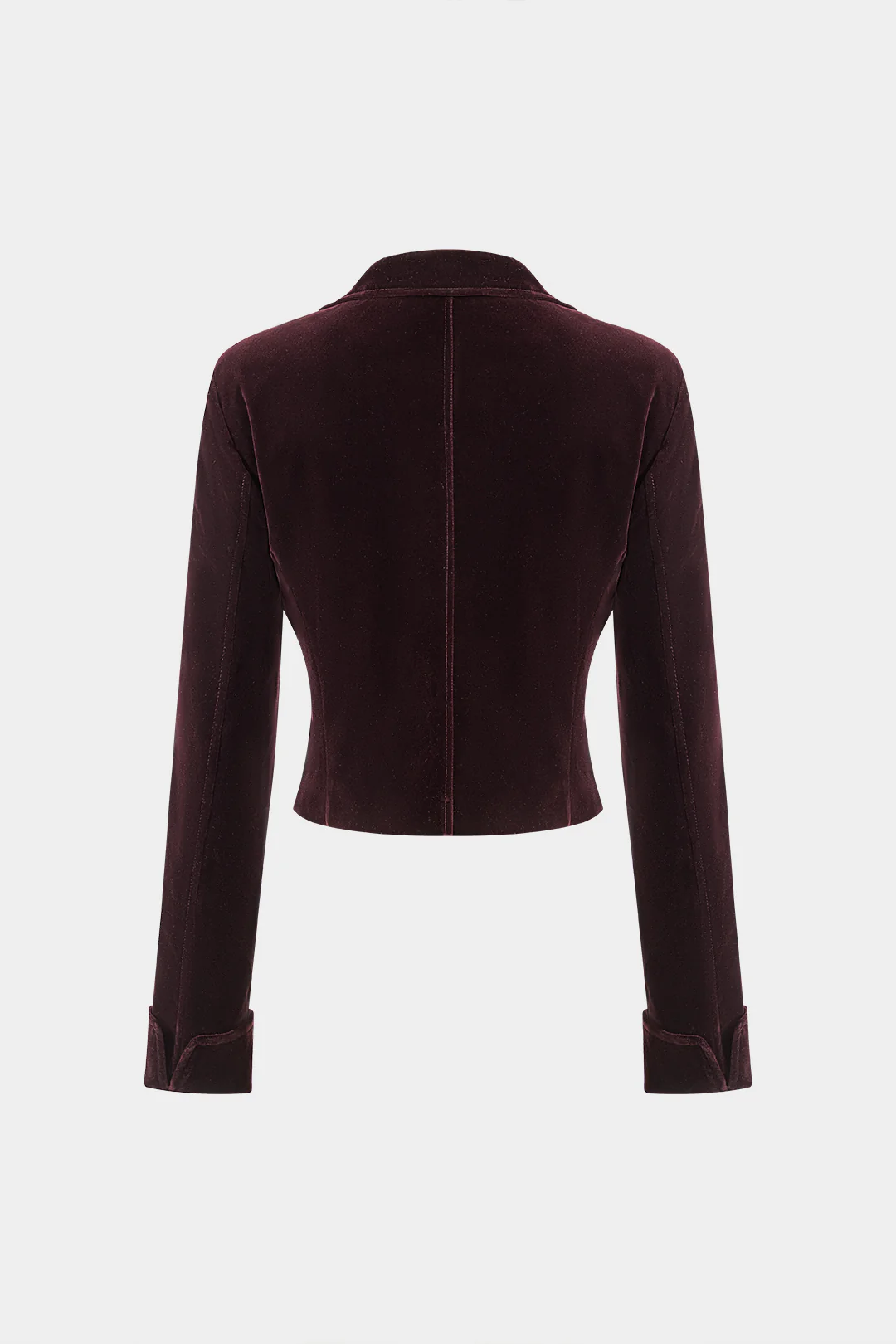 Velvet Button Long Sleeve Top and Belted Skirt Ensemble