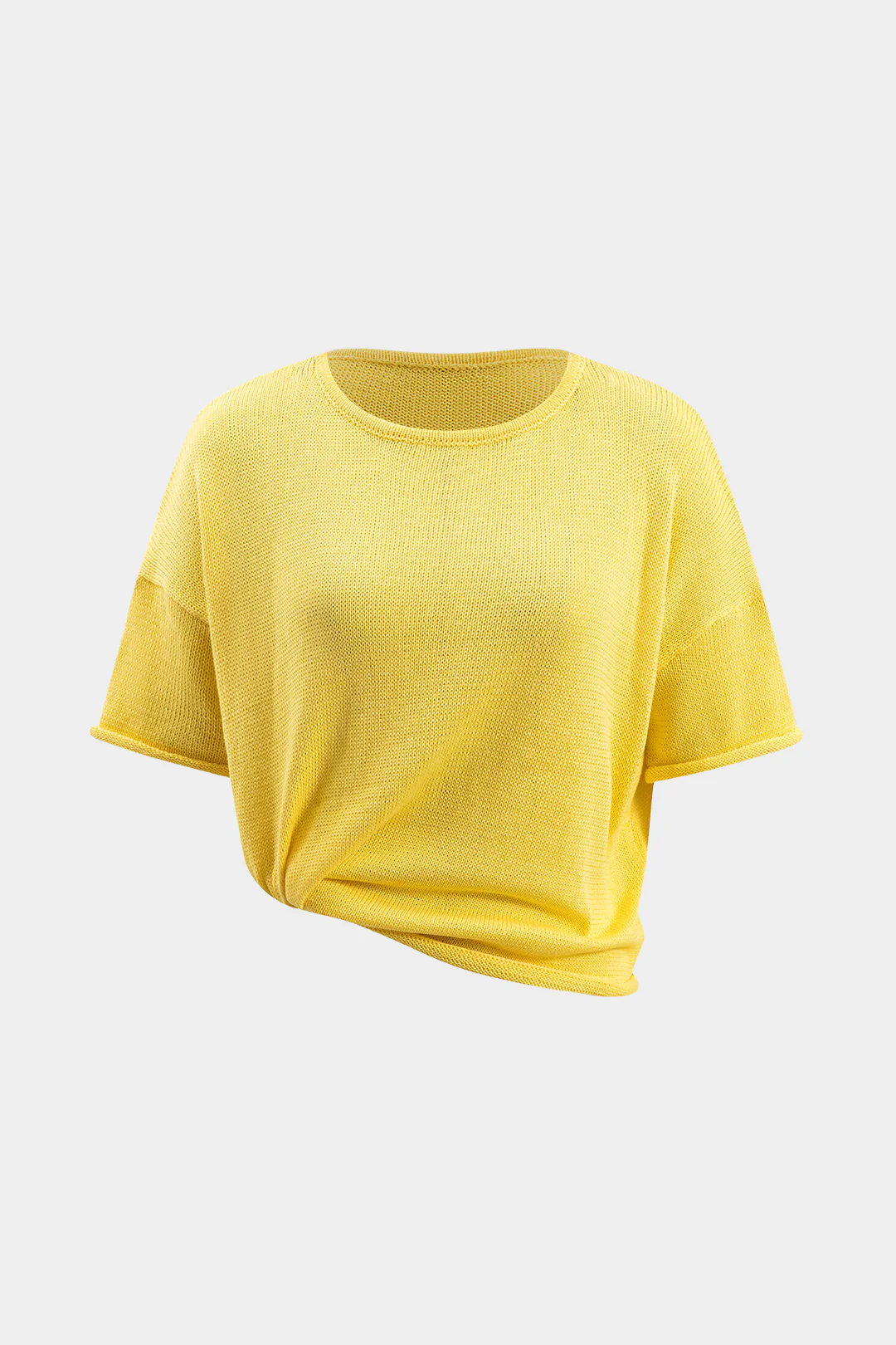 Knit Solid Short Sleeve Top And Shorts Set