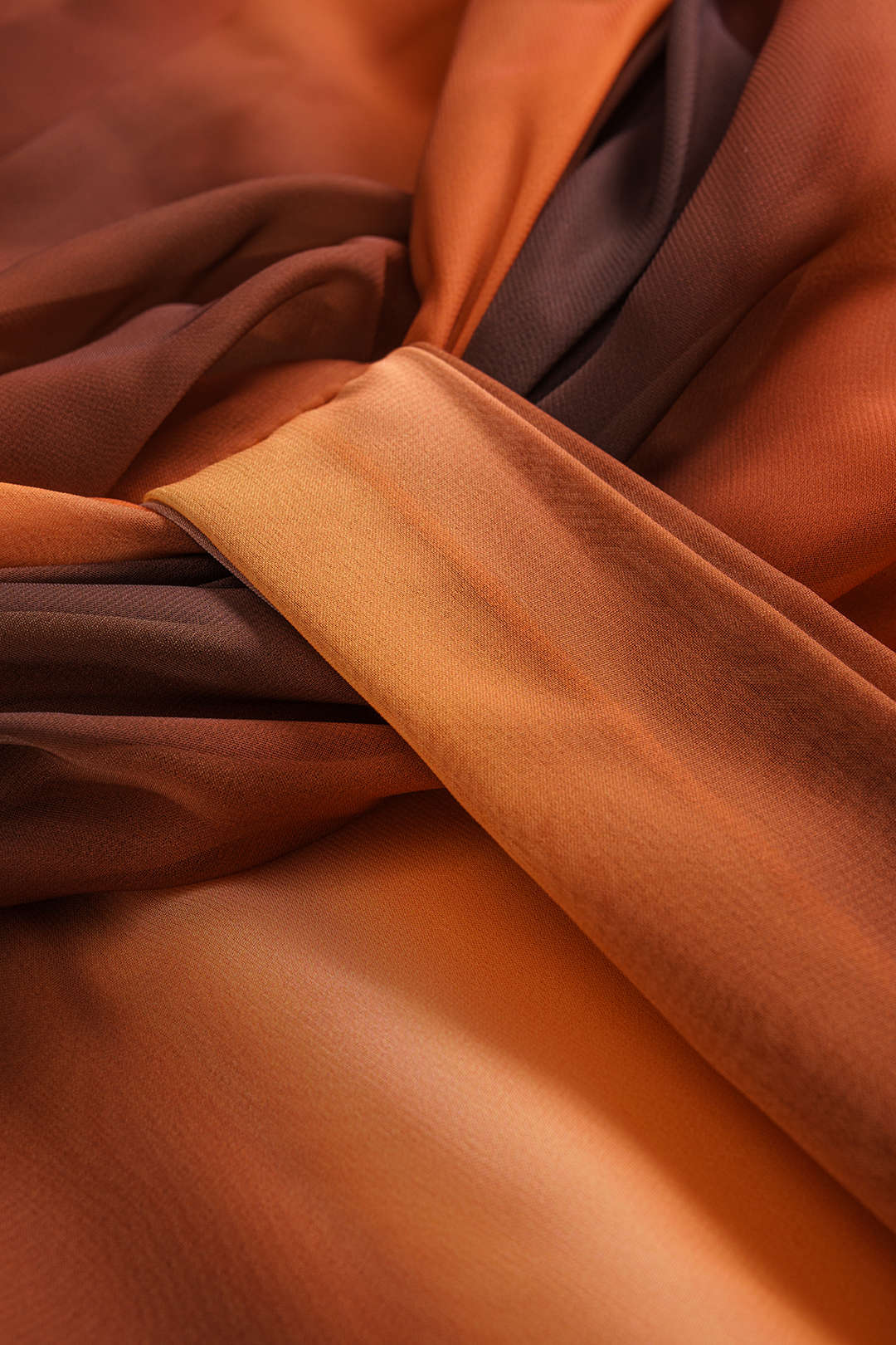 Ombre Print Chiffon Ruched Skirt