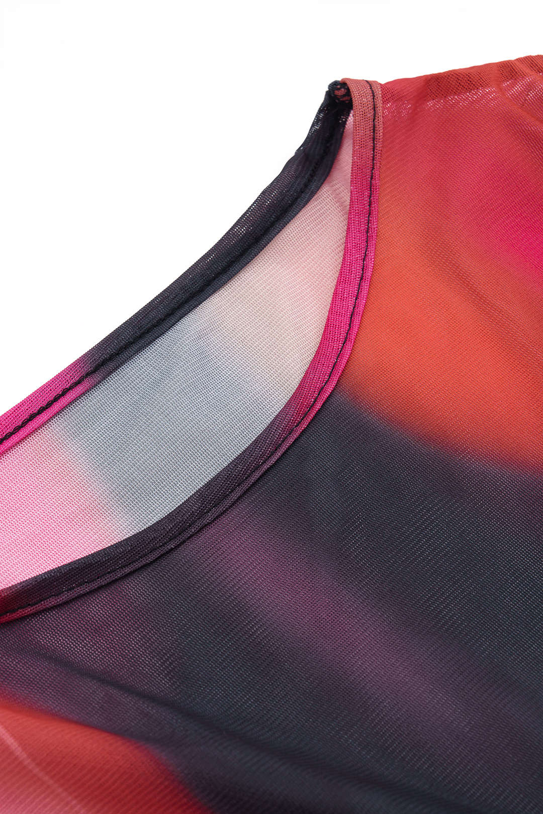 Colorblock Mesh Twist Knot Tank Top And Skirt Set