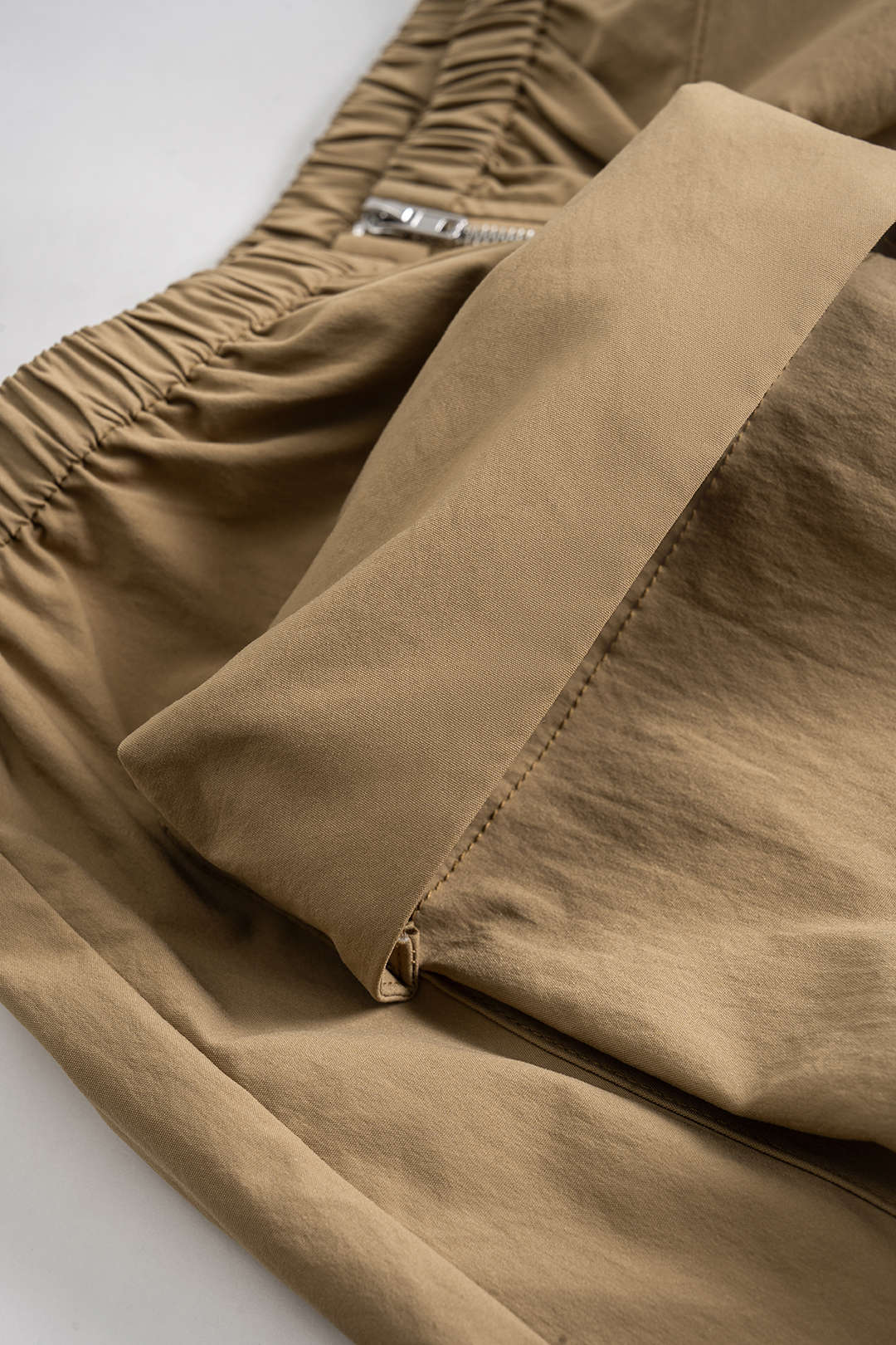 Zippered Pocket Ruched Skirt