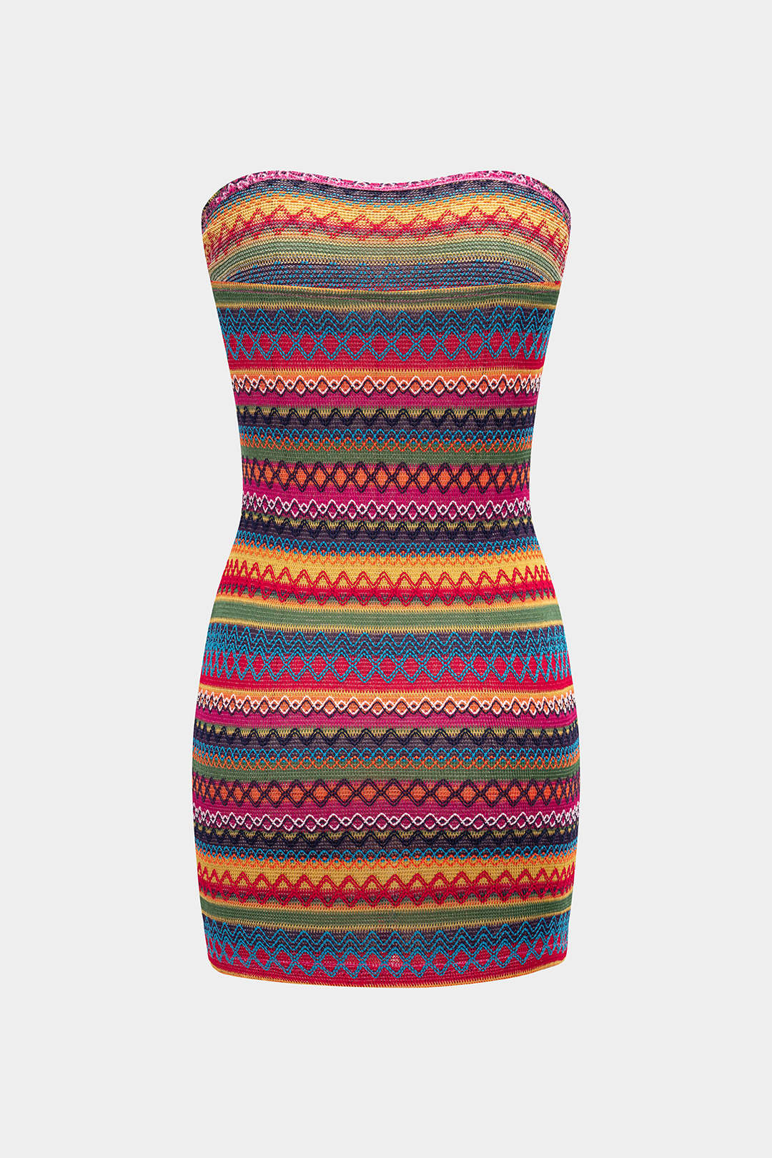 Contrast Strapless Sleeveless Mini Dress