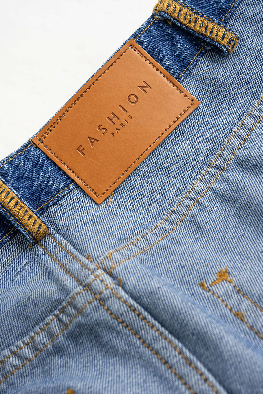 Reversible Letter Print Pocket Denim Mini Skirt