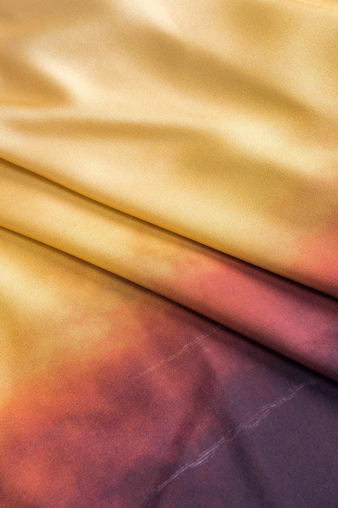 Ombre Print Satin Ruched Asymmetrical Backless Halter Two-piece Mini Dress