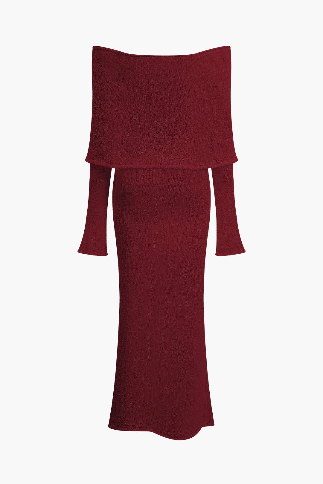Off-the-Shoulder Open-Knit Maxi Dress