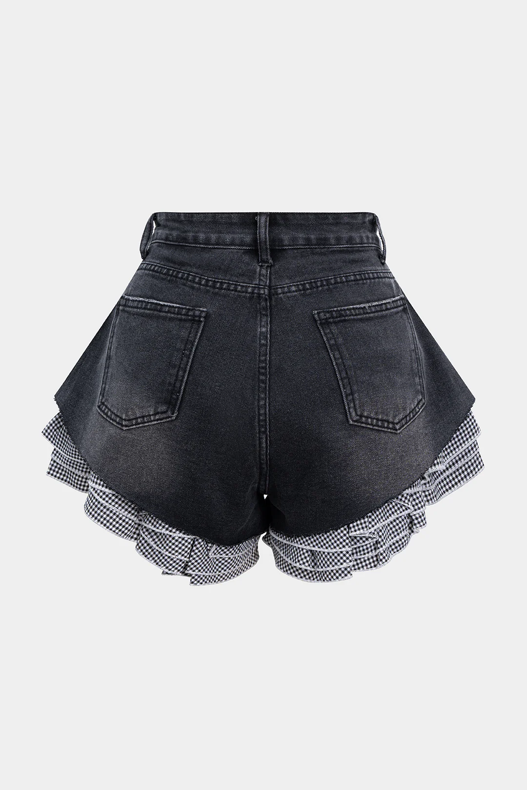 Denim Patchwork Irregular Hem Jorts