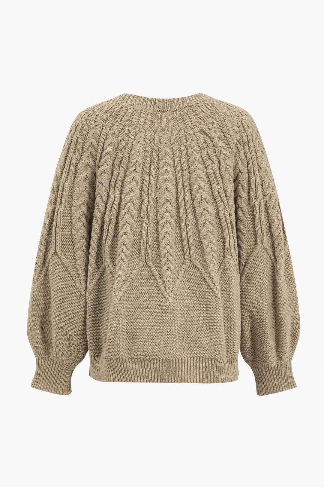 Plus Size Solid Knit Long-Sleeve Top