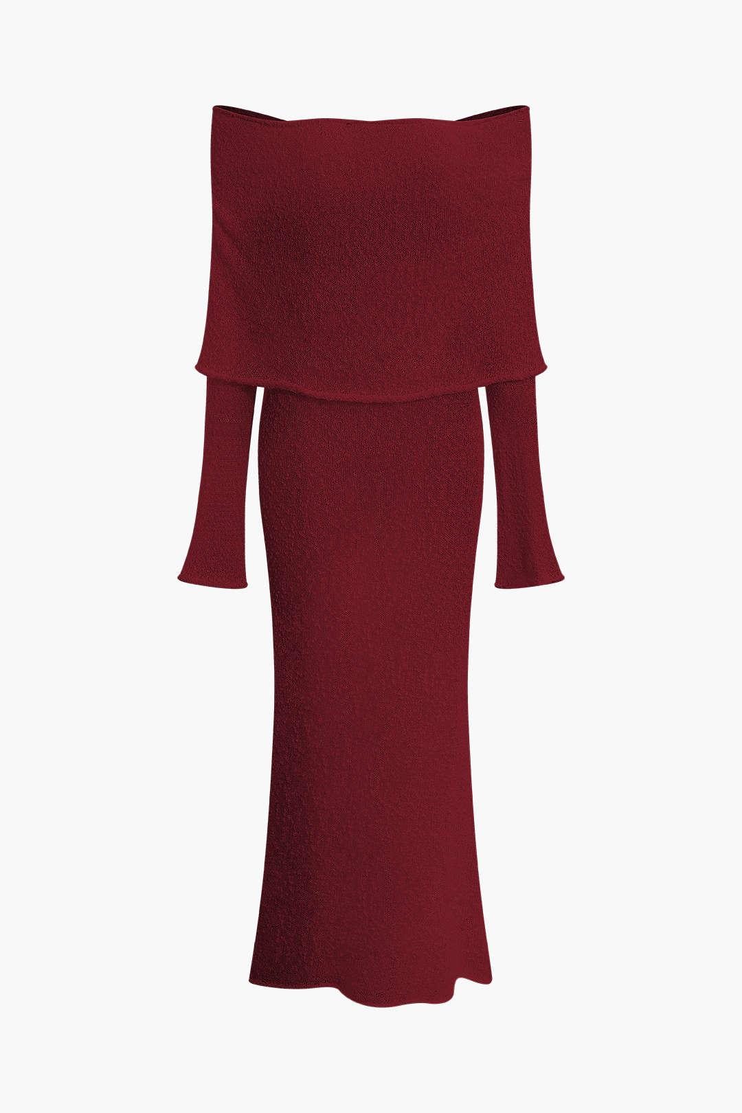 Off-the-Shoulder Open-Knit Maxi Dress