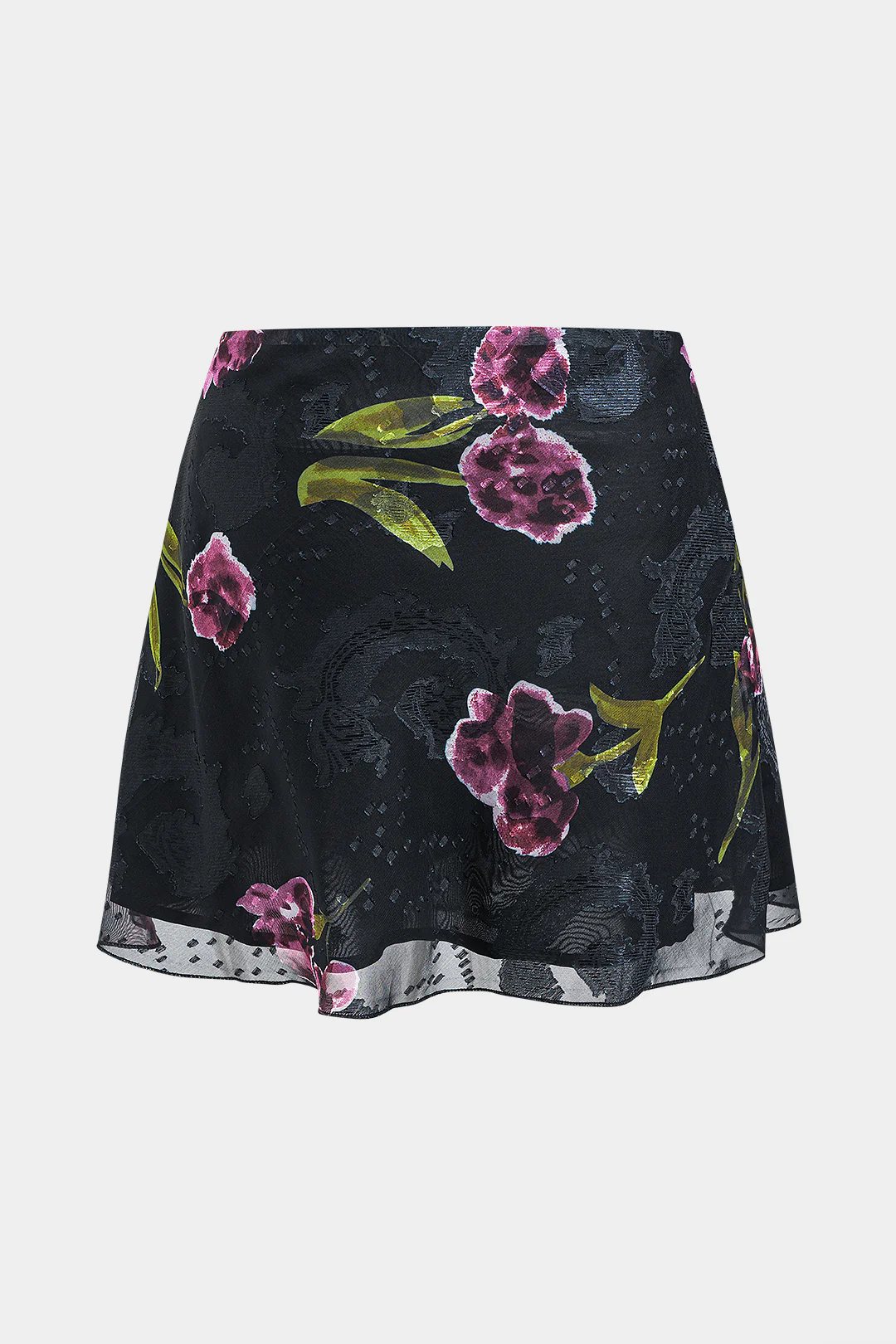 Floral Print Chiffon Skirt