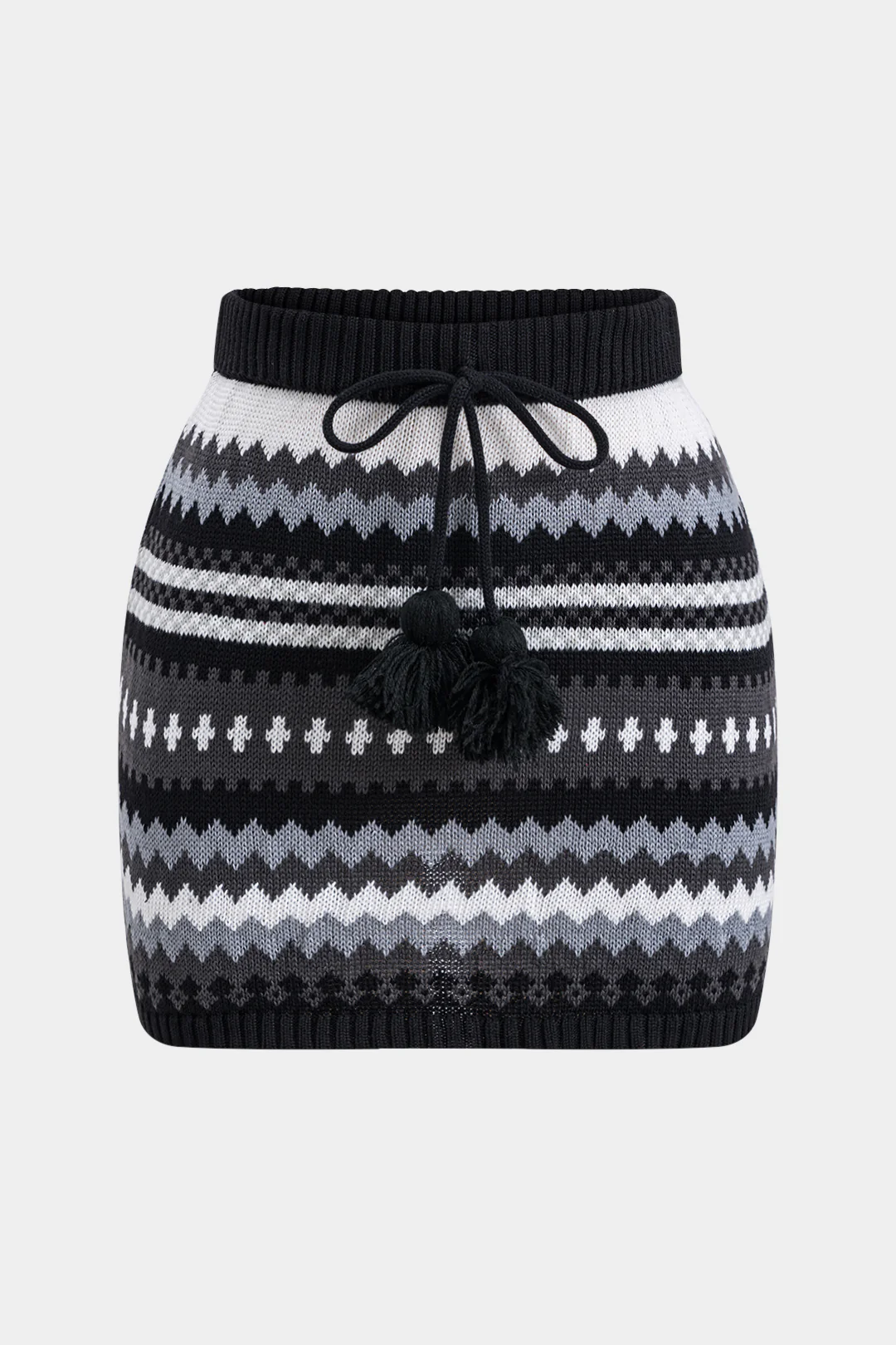 Knit Tie-Up Mini Skirt