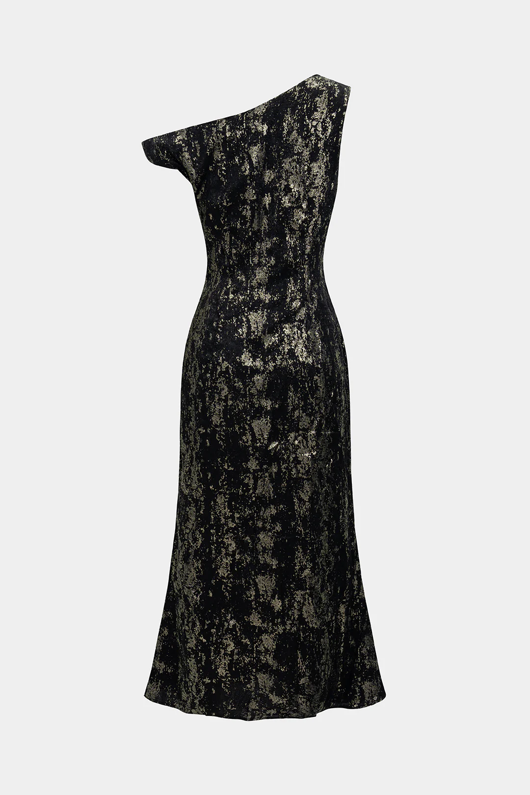 Asymmetric Shoulder Sleeveless Midi Dress