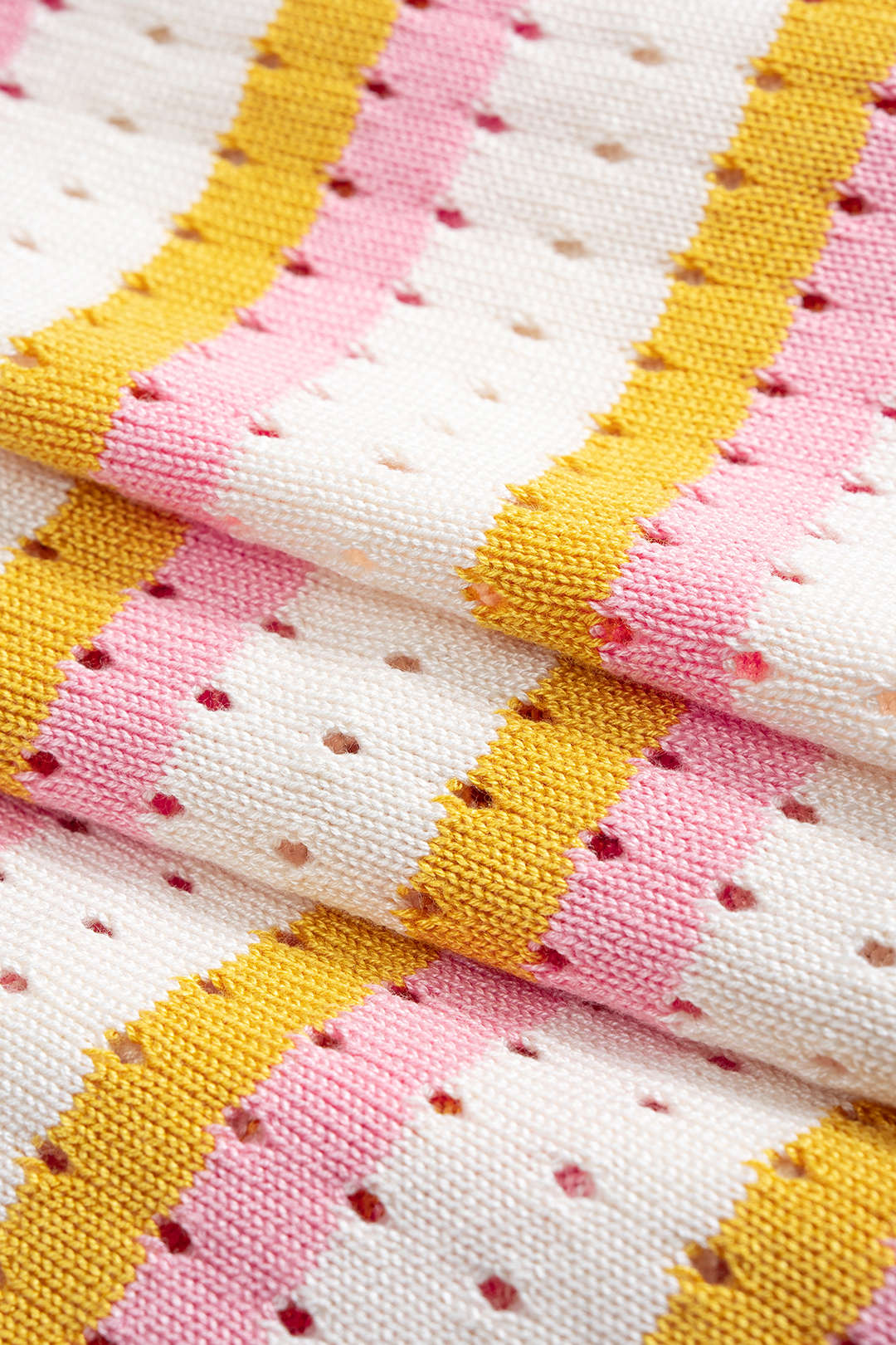 Knit Color Block Stripes Print Button Short-Sleeve Shirt And Shorts Set