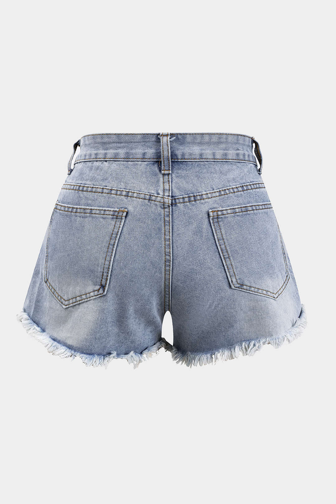 Plus Size High Waist Beaded Denim Shorts
