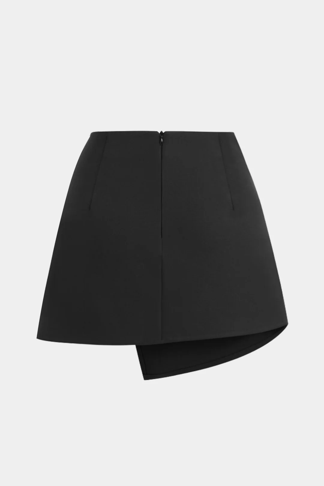 Plus-Size Asymmetric Twist-Knot Zipper Skirt