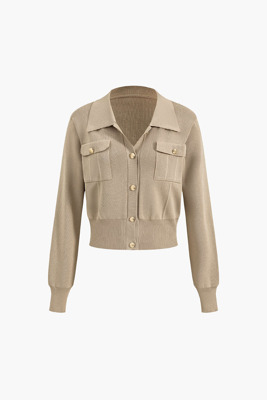 Cropped Button-Up Knit Top and Maxi Skirt Ensemble