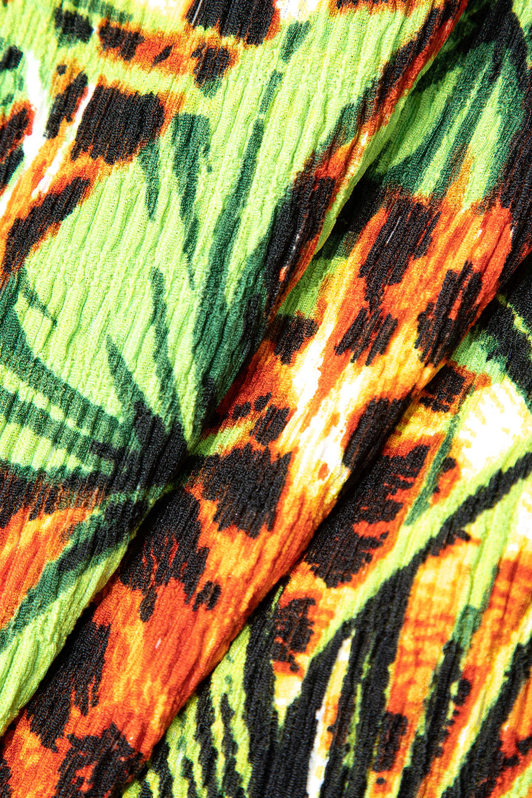 Leaf Print Fringe Knot Mini Skirt