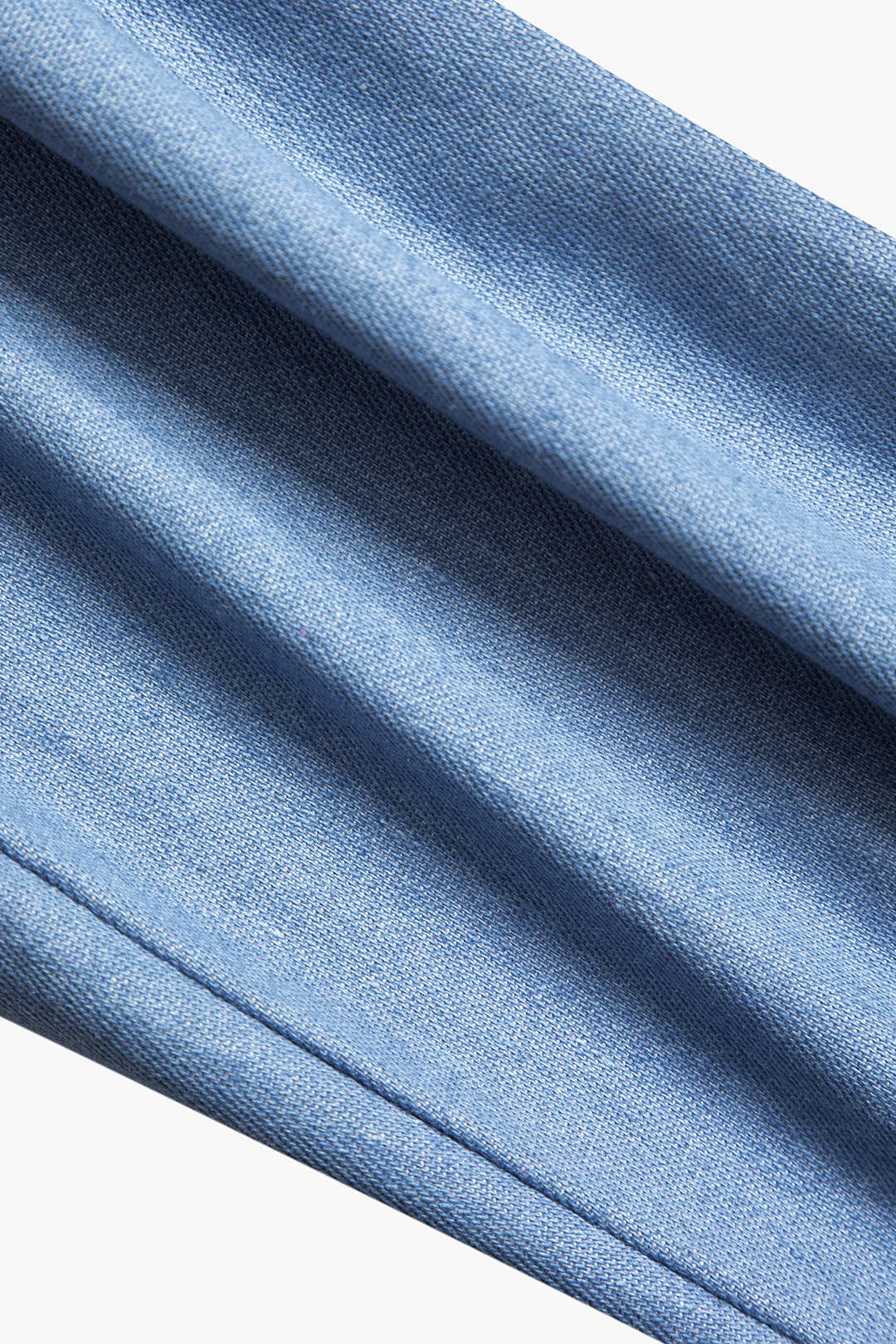 Patchwork Denim Notched Lapel Blazer and Skirt Ensemble