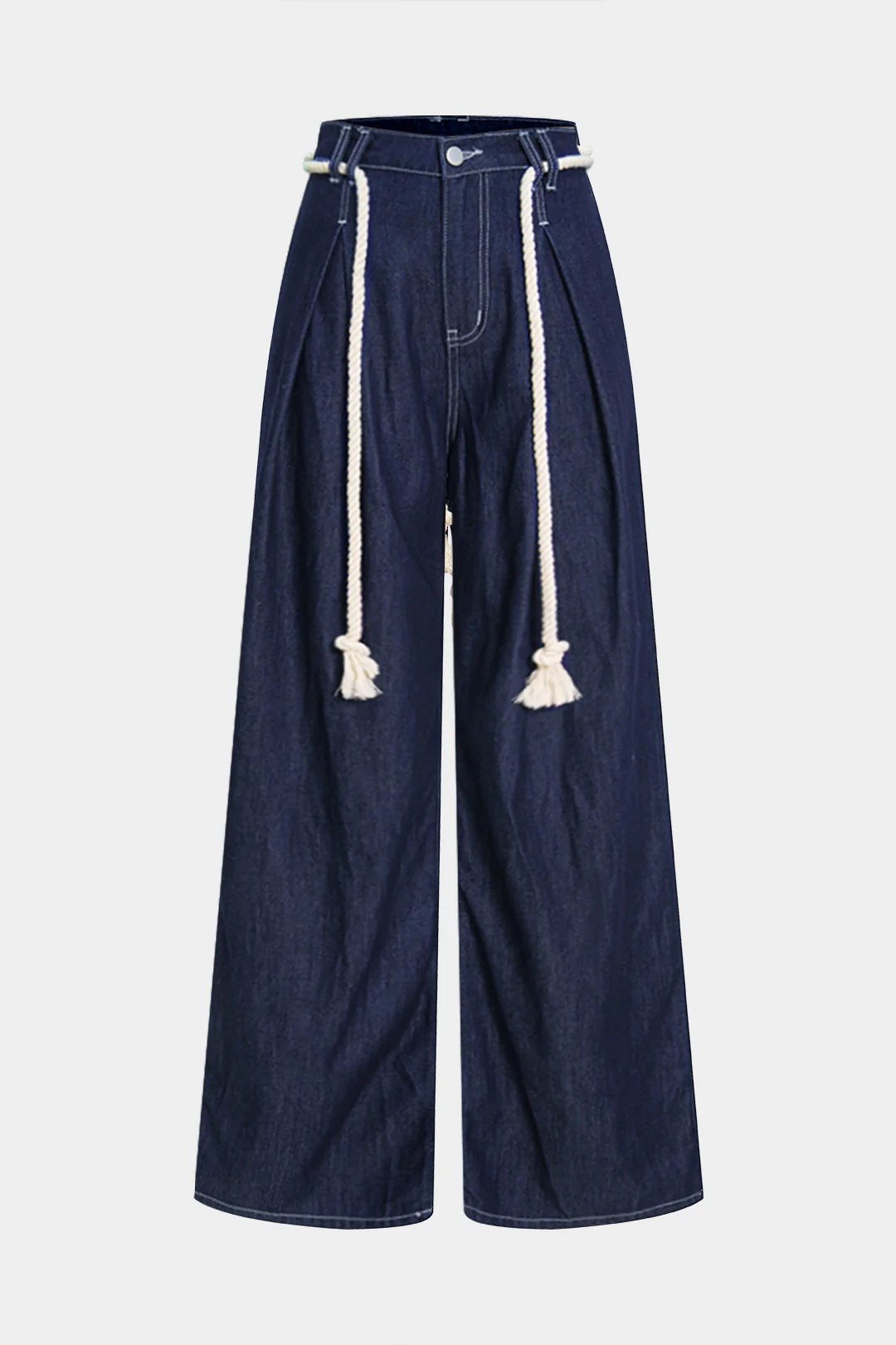 Denim Tie Front Ruched Jeans