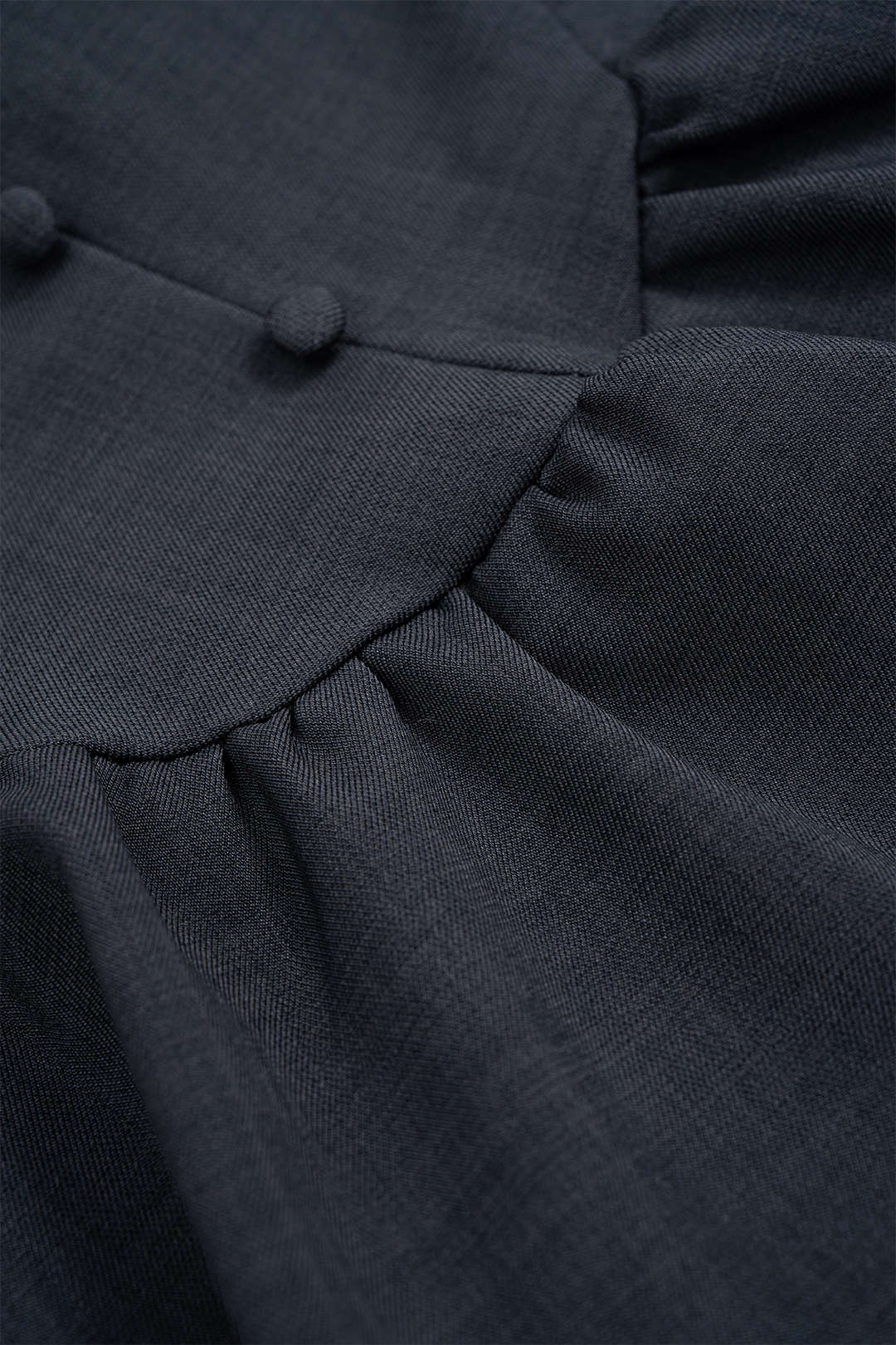 Ruched Button Long-Sleeve Top And Ruffle Mini Skirt Set