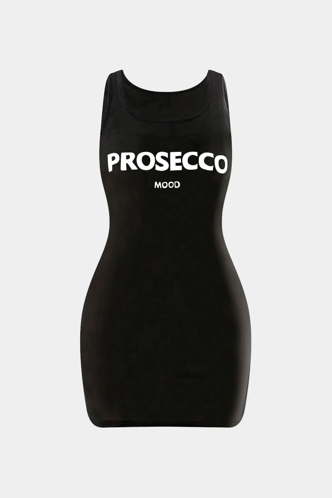 Printed Sleeveless Mini Dress with Letters