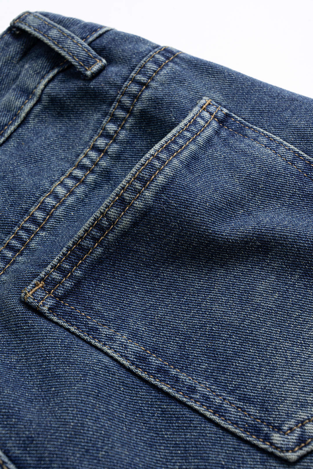 Denim Washed Straight Leg Jeans