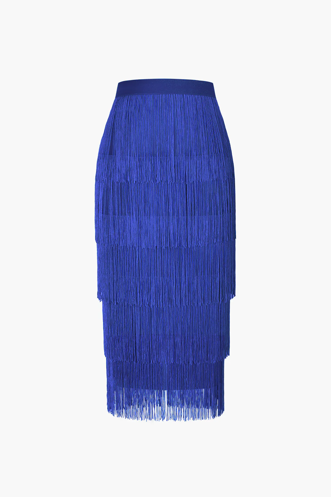Tiered Fringed Midi Skirt