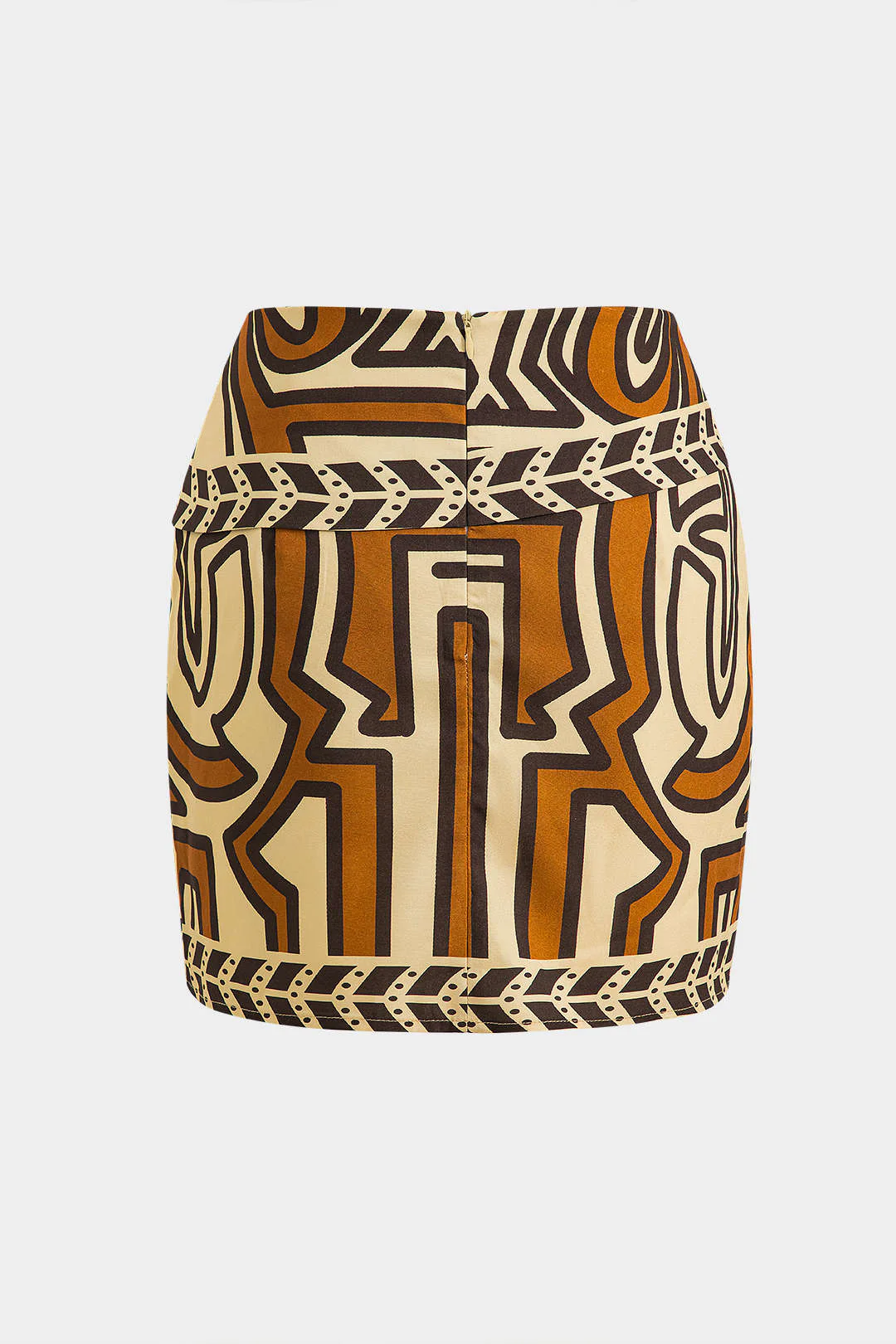 Bohemian Pattern Asymmetrical Zippered Skirt