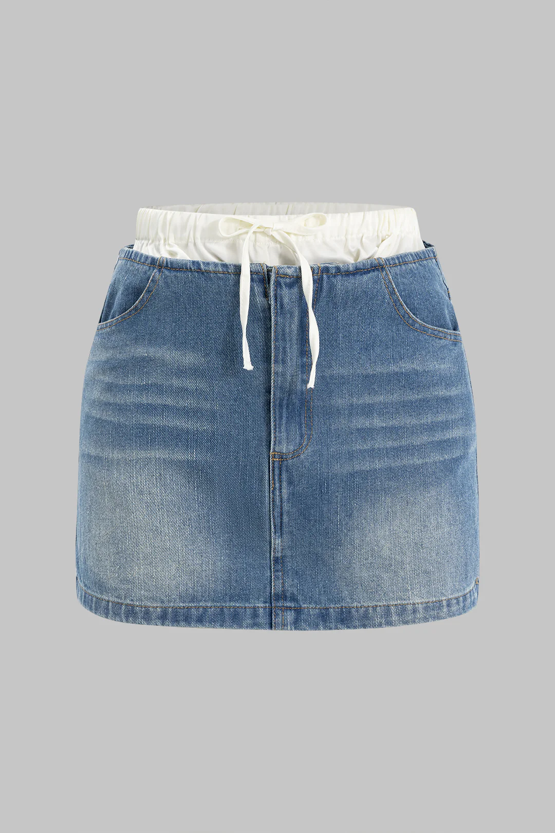 Patchwork Low Waist Skirt