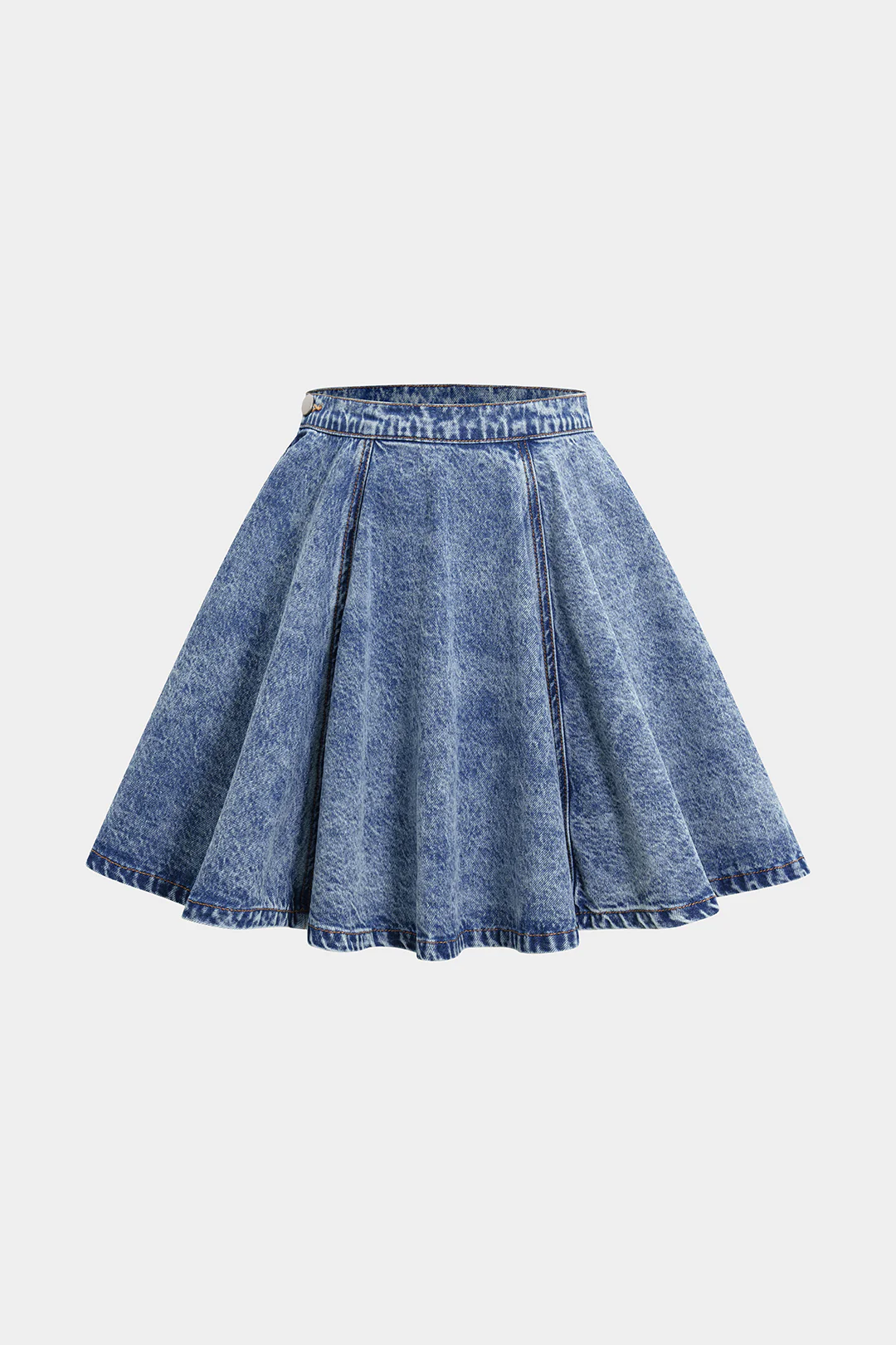 Denim Ruched Mini Skirt