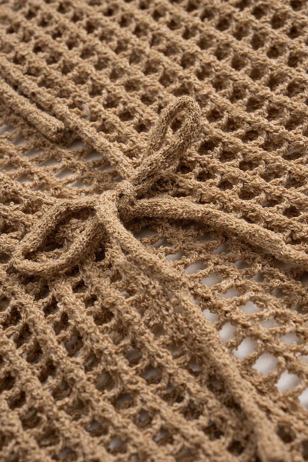 Knit 3D Embroidery Print Contrast Tie-Back Short-Sleeve Top