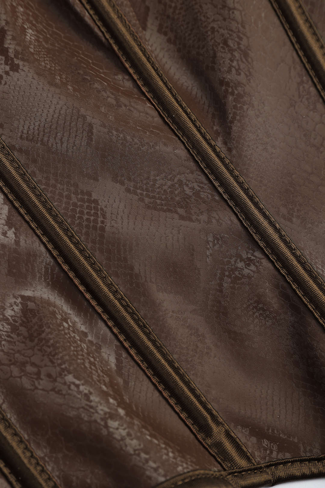 Snake Pattern Faux Leather Tie-Up Corset Camisole Top