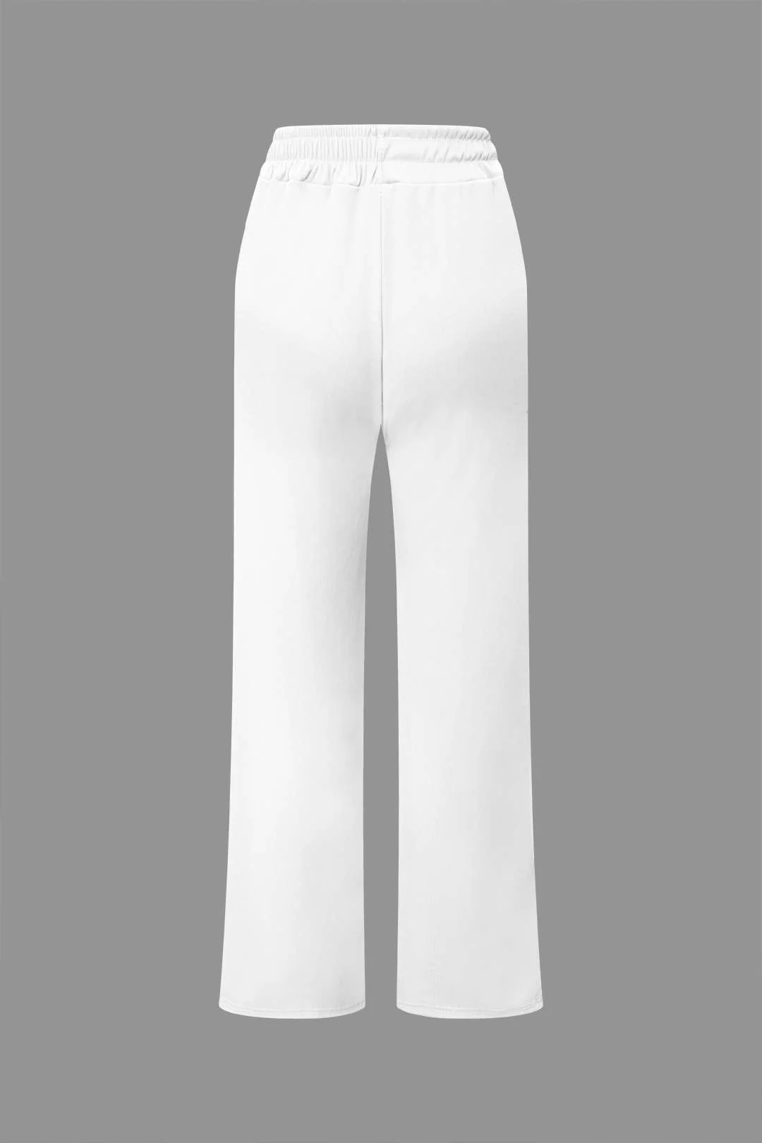 Off-the-Shoulder Ruched Asymmetric Top and Straight-Leg Pants Set