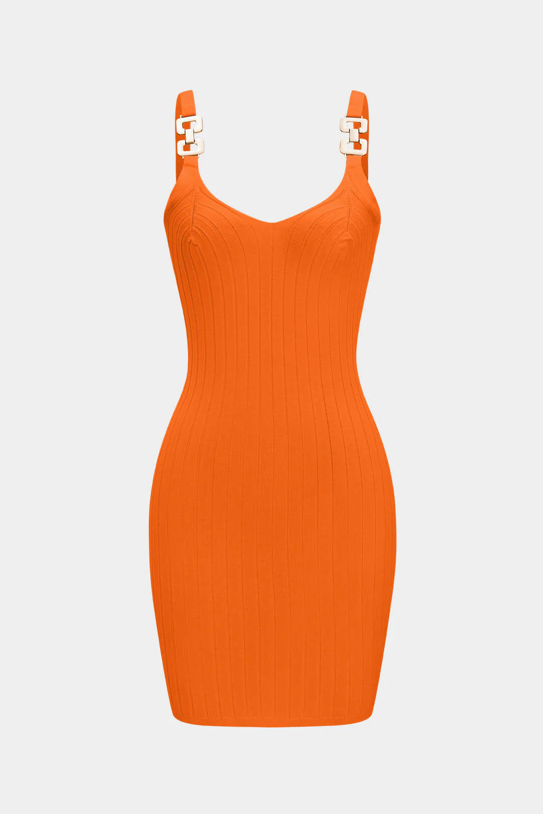 Knit Tank V-Neck Metallic Decor Sleeveless Dress