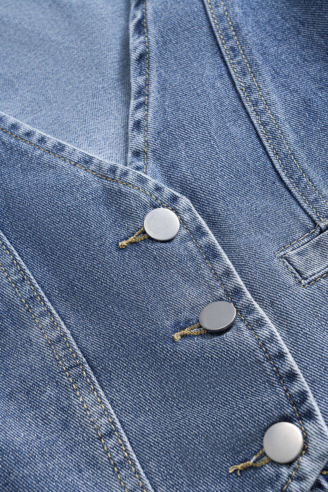 Denim Button Vest