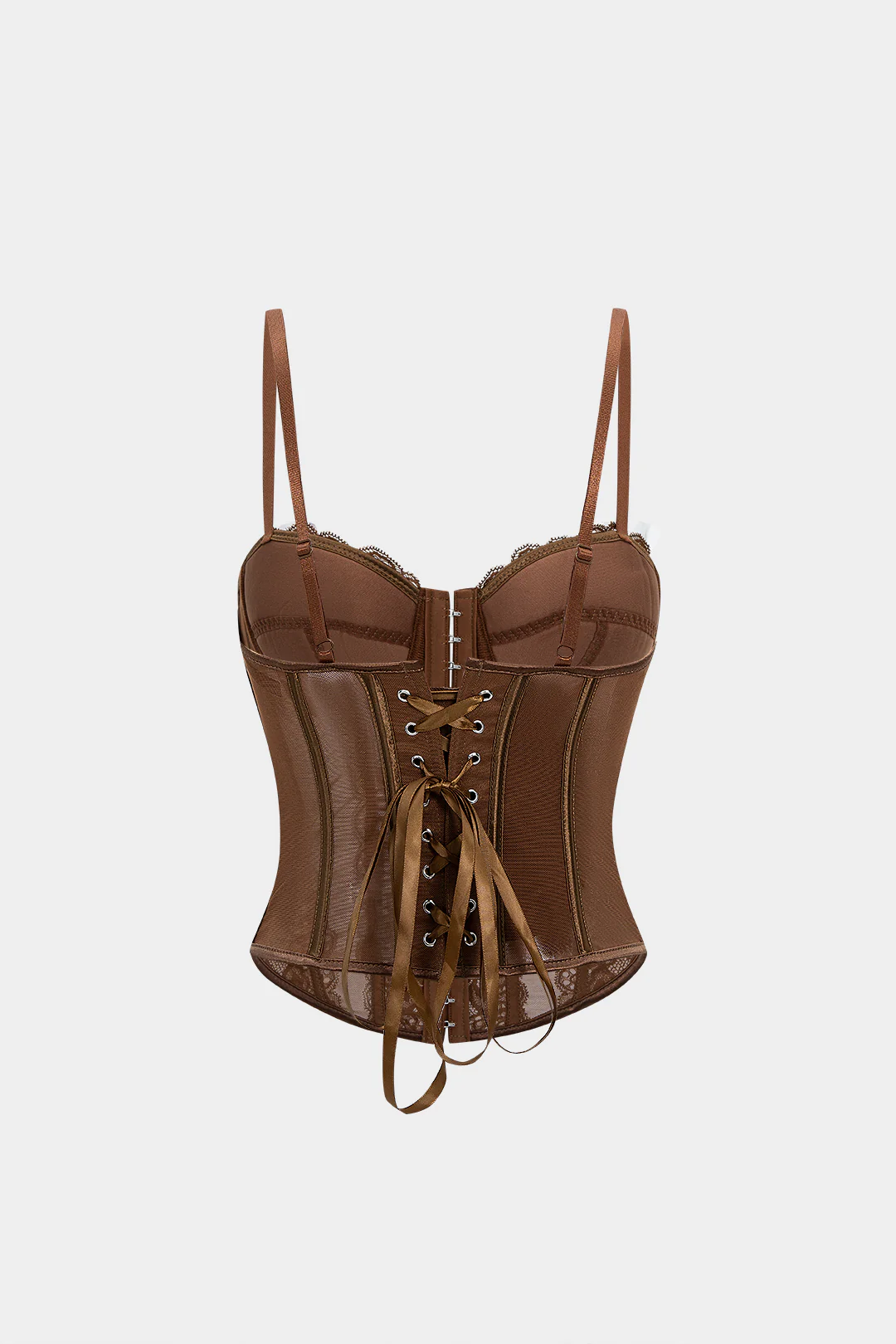 Sheer Slip Lace Tie-Back Cami Top