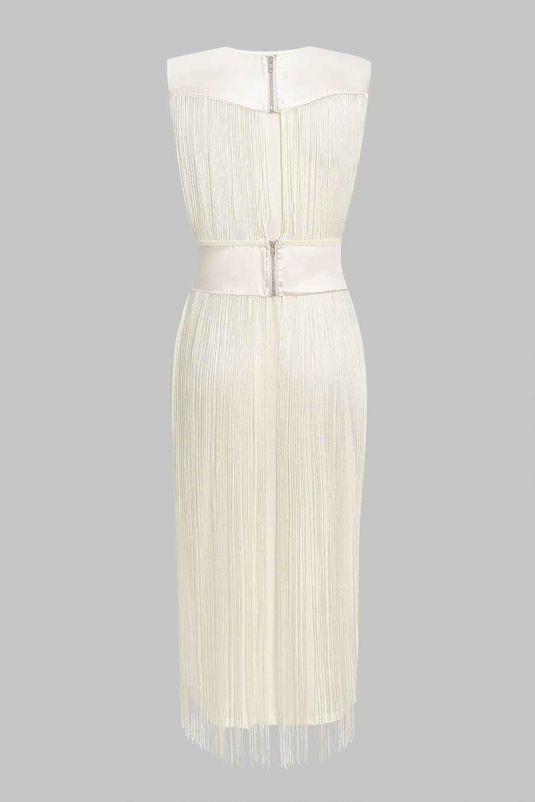 Fringe Patchwork Sleeveless Mid-length Dress