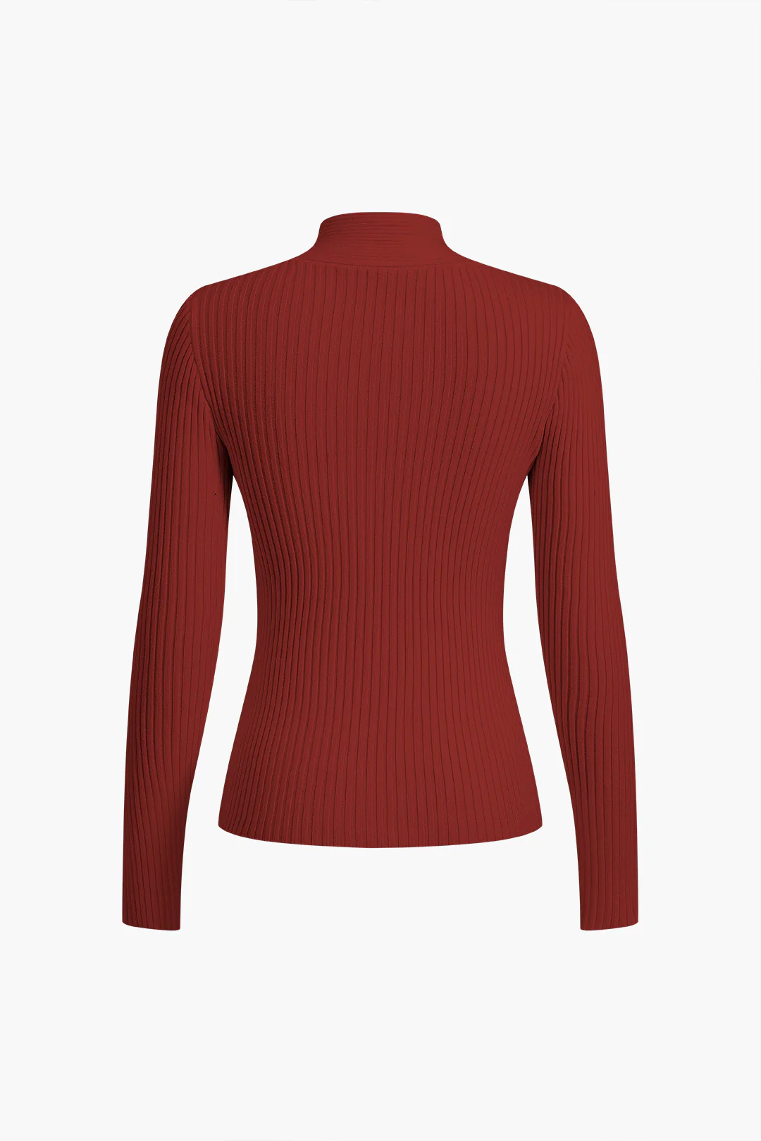 Solid Knitted V-Neck Long-Sleeve Top