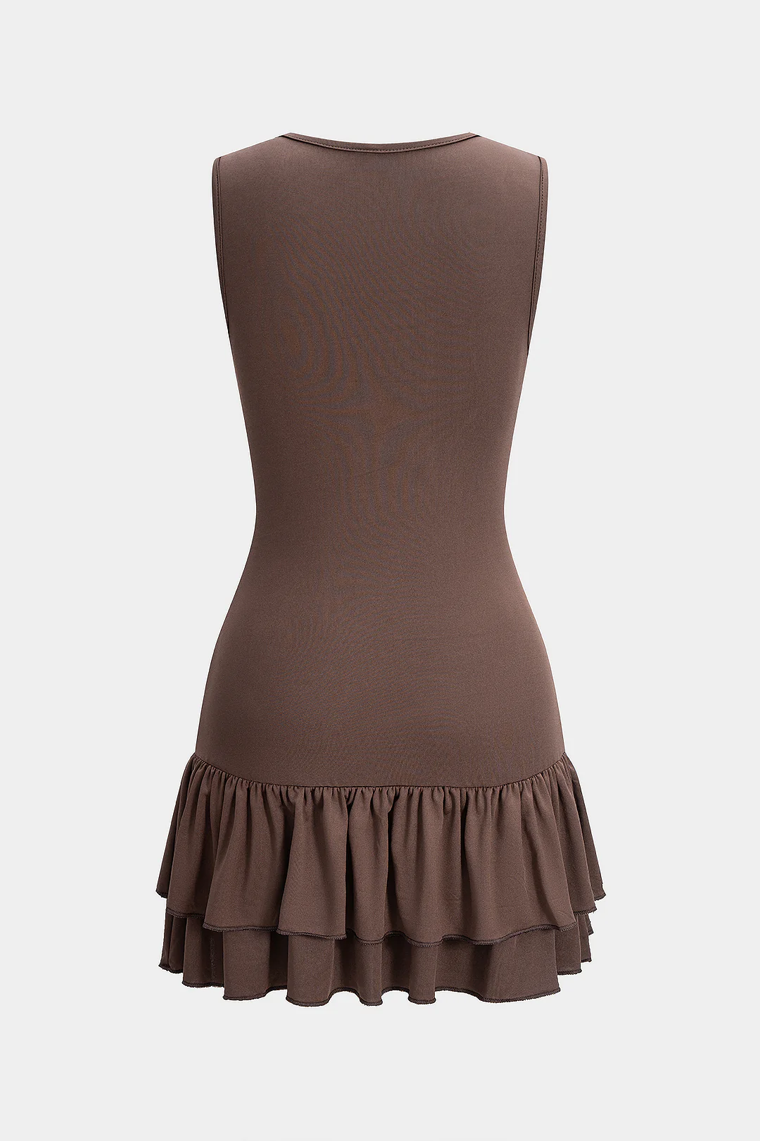 Ruffle Hem Sleeveless Mini Dress