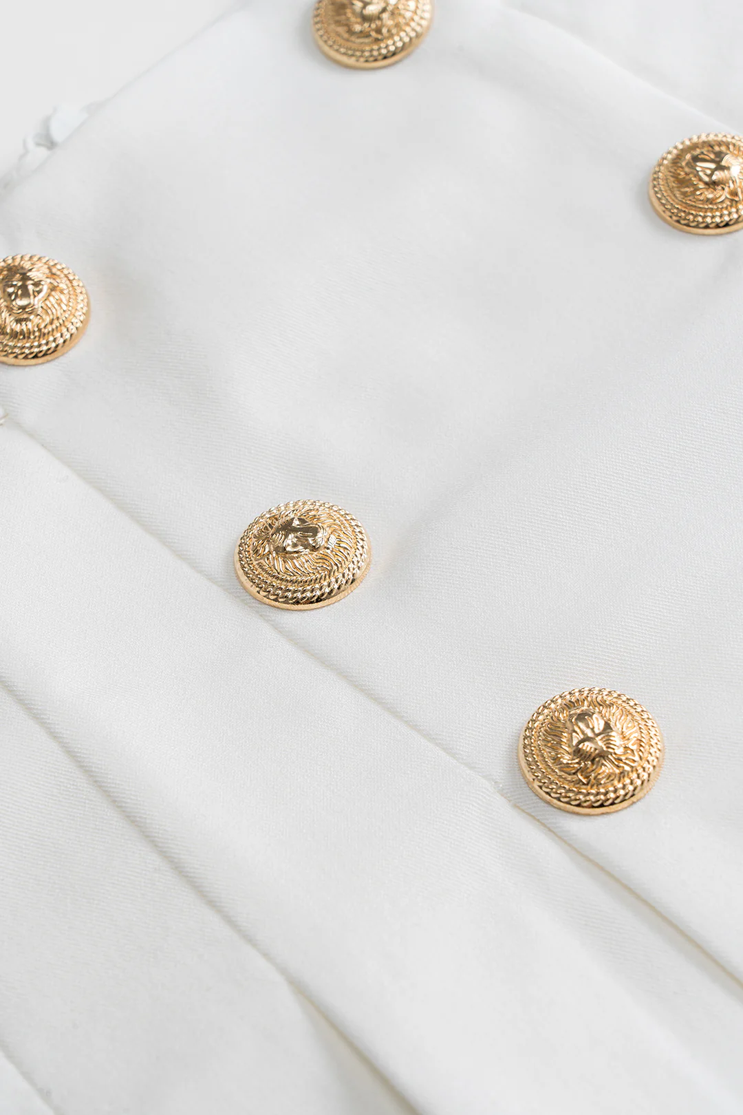 High-Waisted Button-Detailed Zipper Skirt