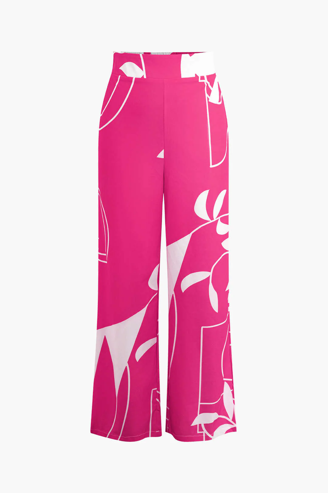 Bamboo Leaf Print Knot Cami Top And Pants Set