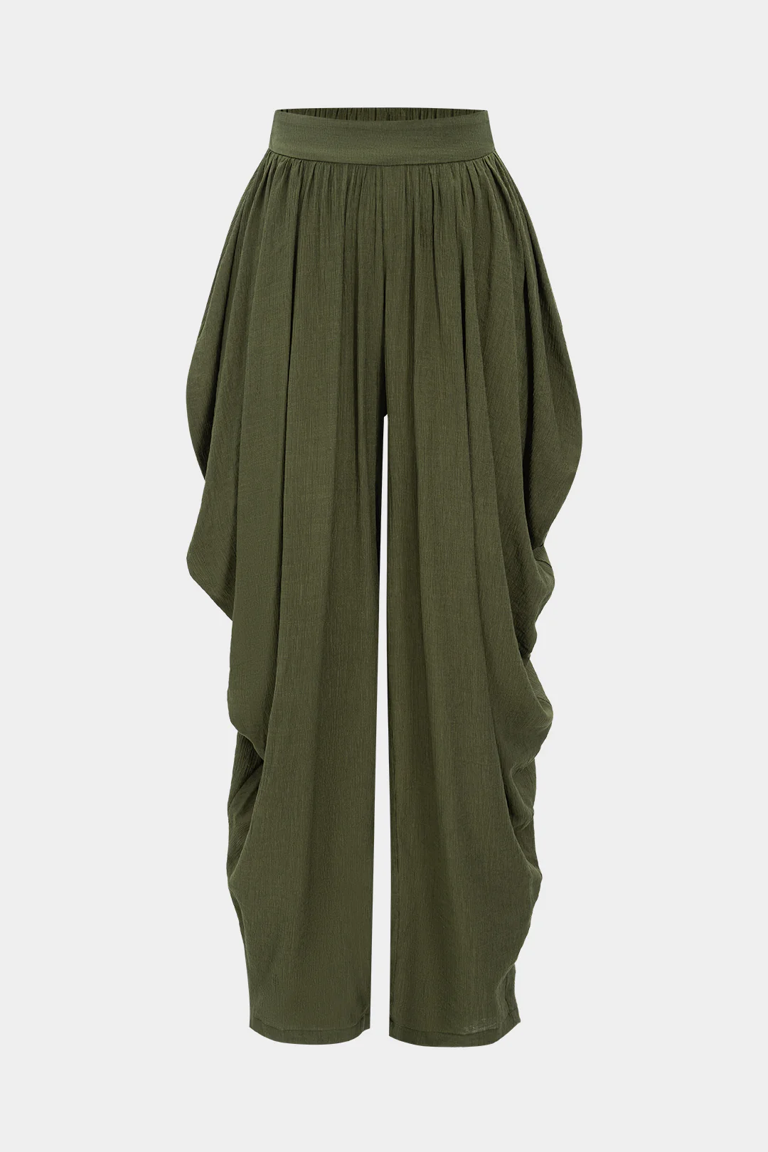 Solid Knit Ruched Trousers