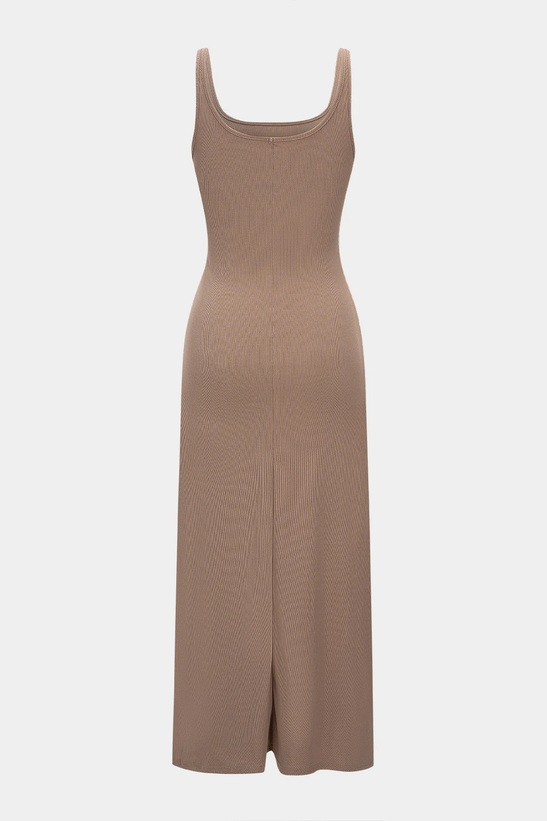 Strap-Trimmed Square Neck Ruched Sleeveless Maxi Dress