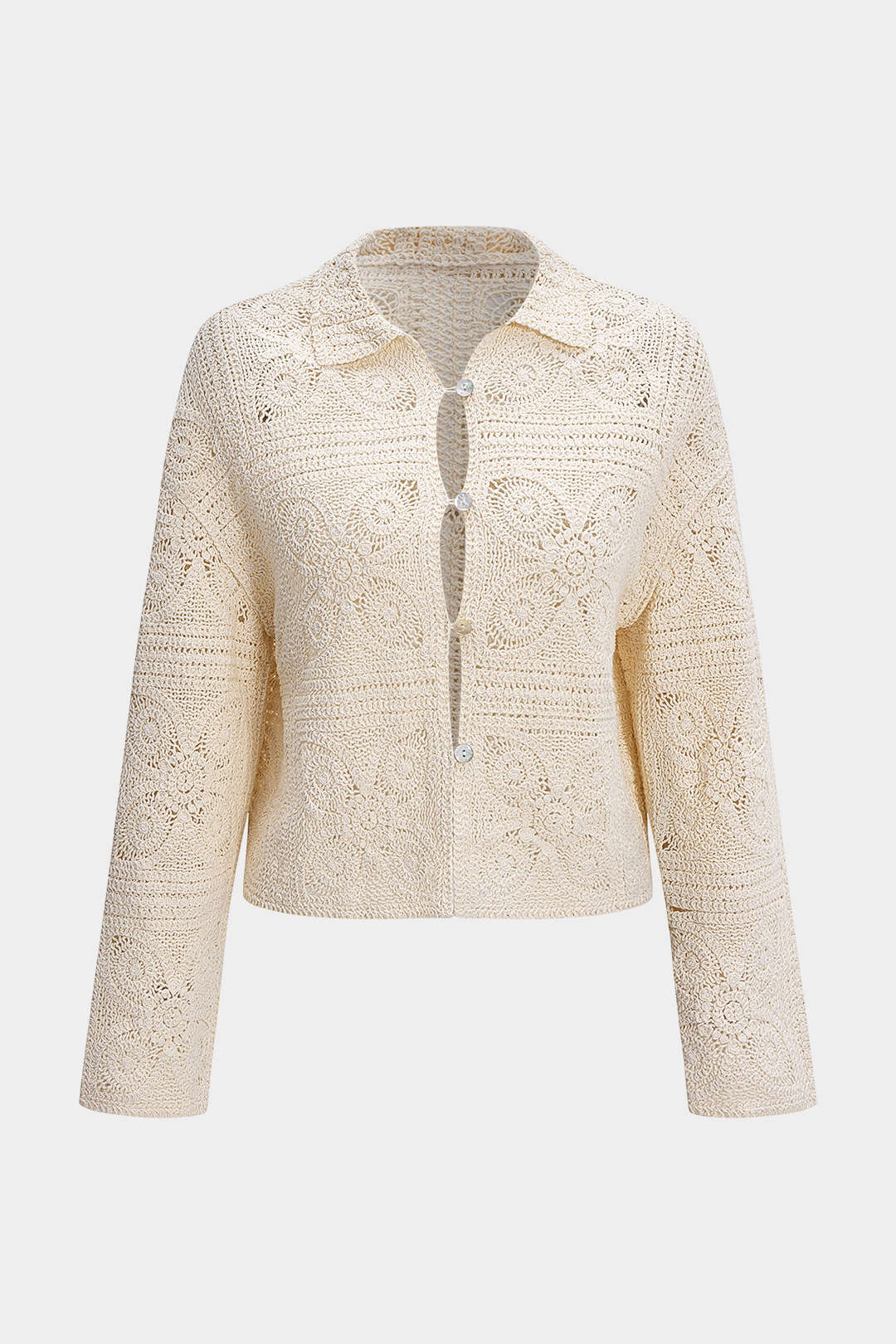 Knit Button Hollow Out Cardigan