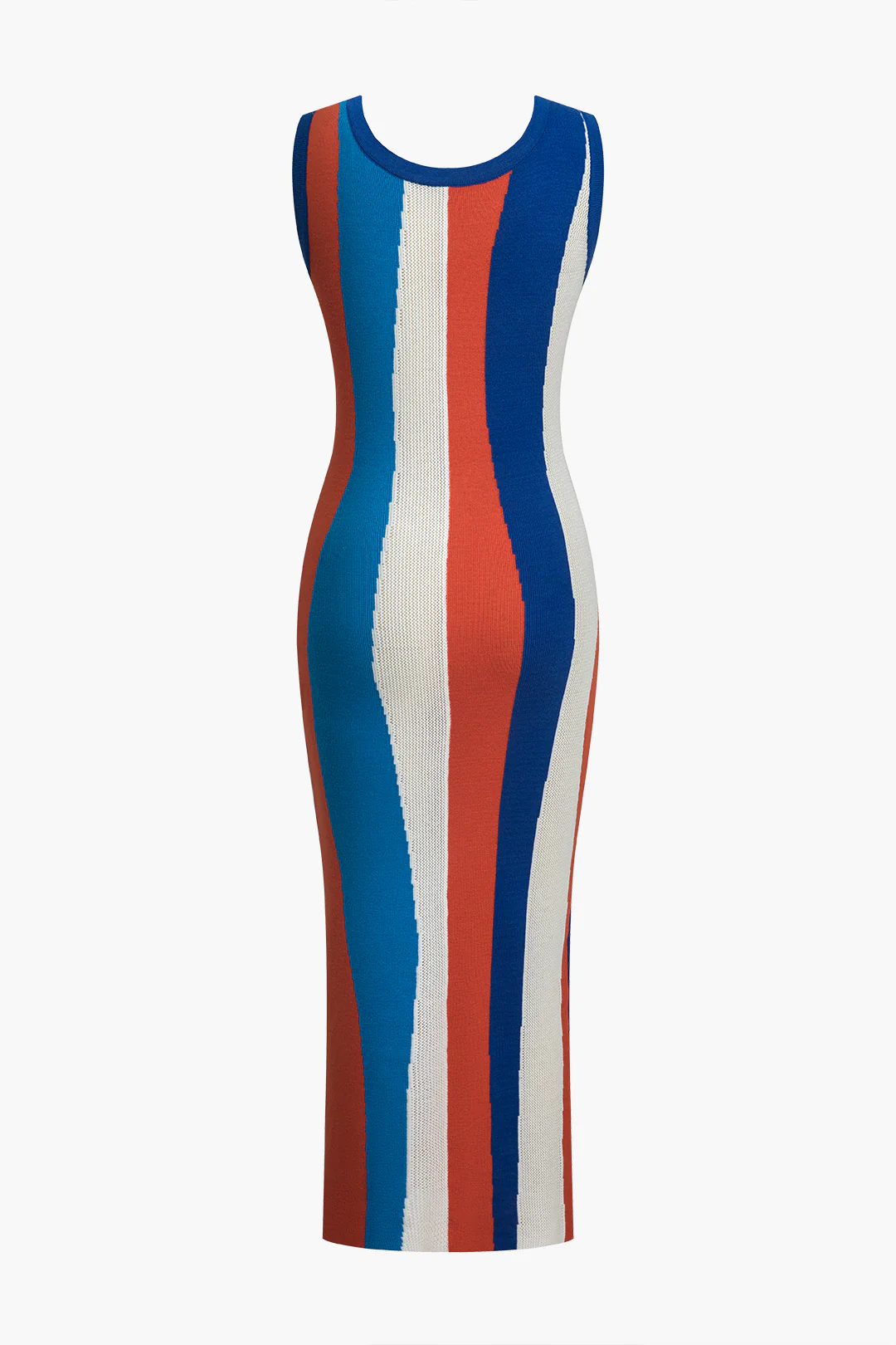 Color Block Print Knit Tank Maxi Dress