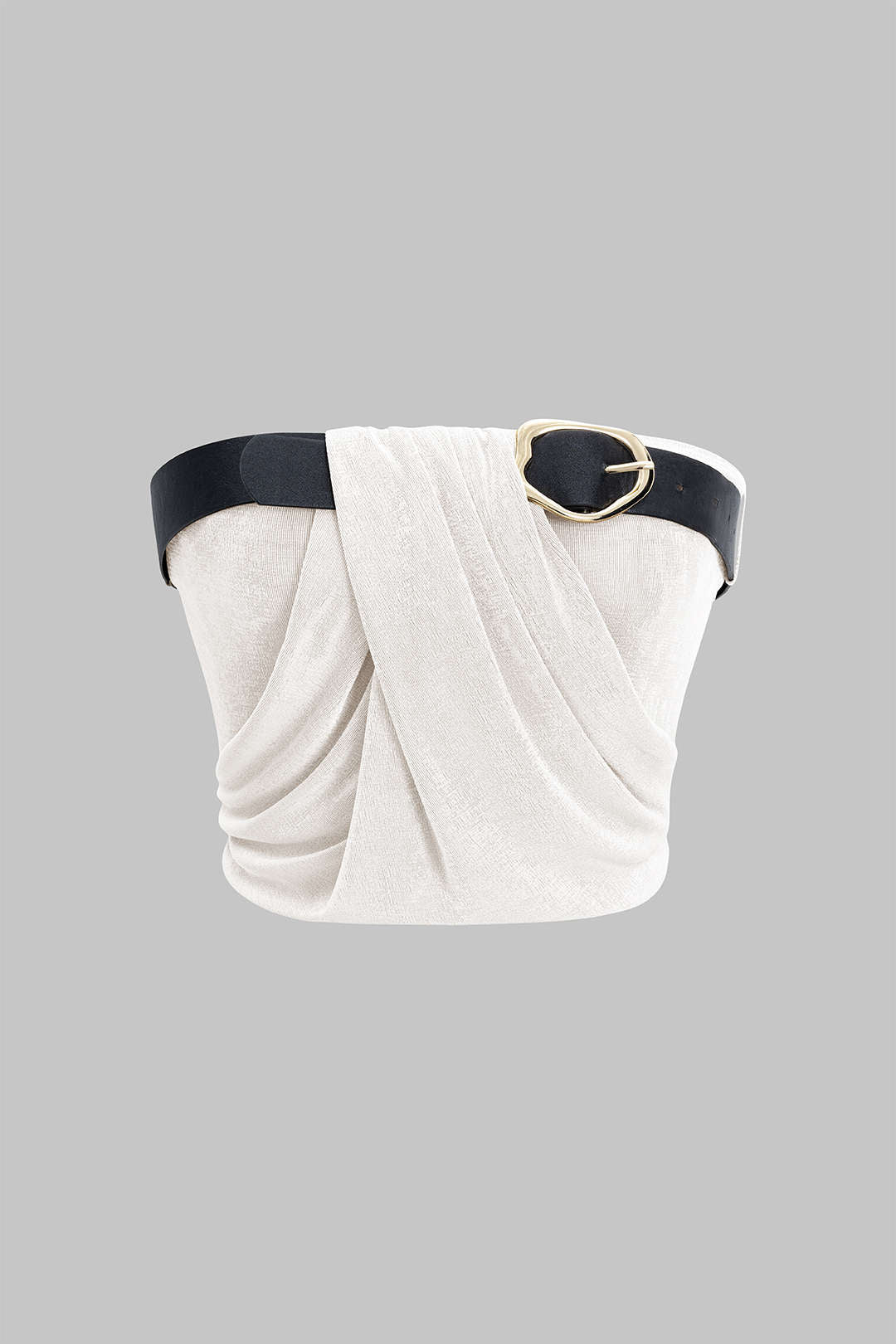 Ruched Belted Tube Top