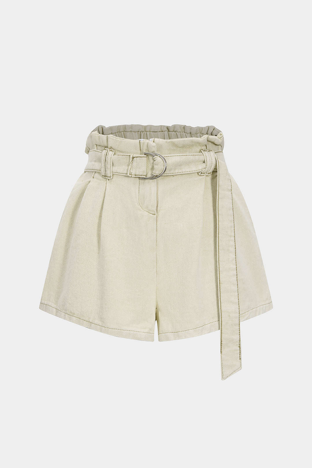 Ruched High Waist Belted Shorts