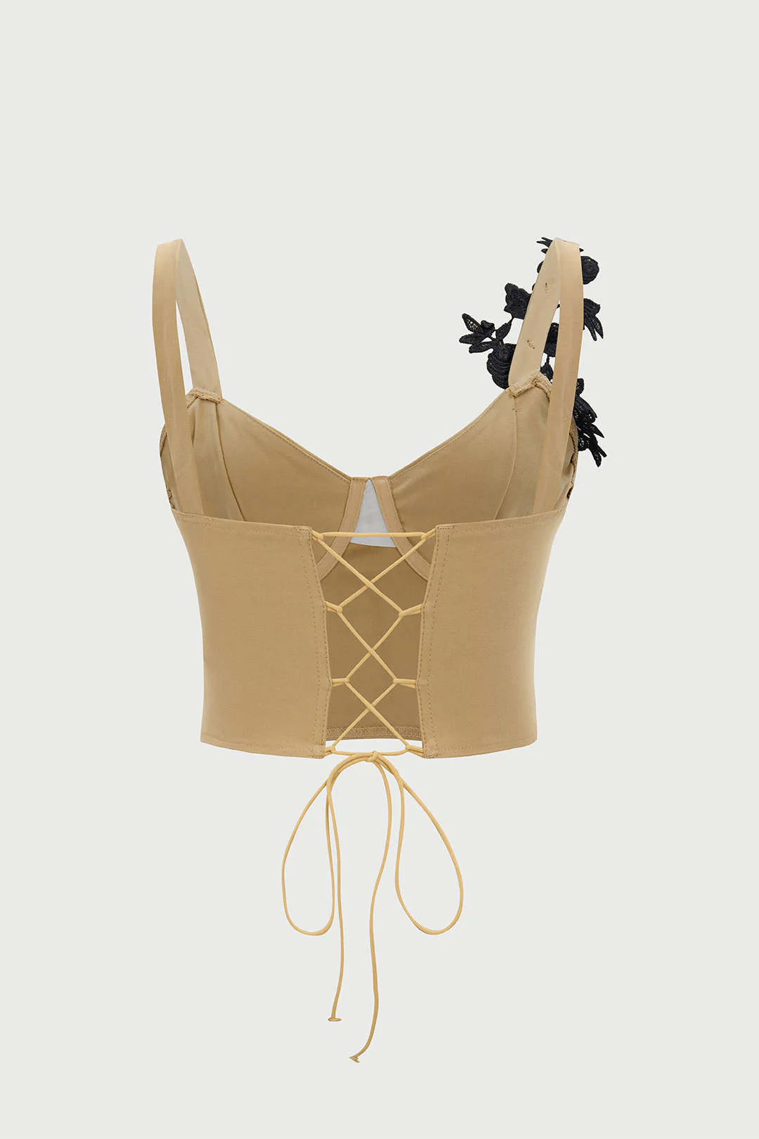 Tie Back Patchwork Tie-Up Camisole Top