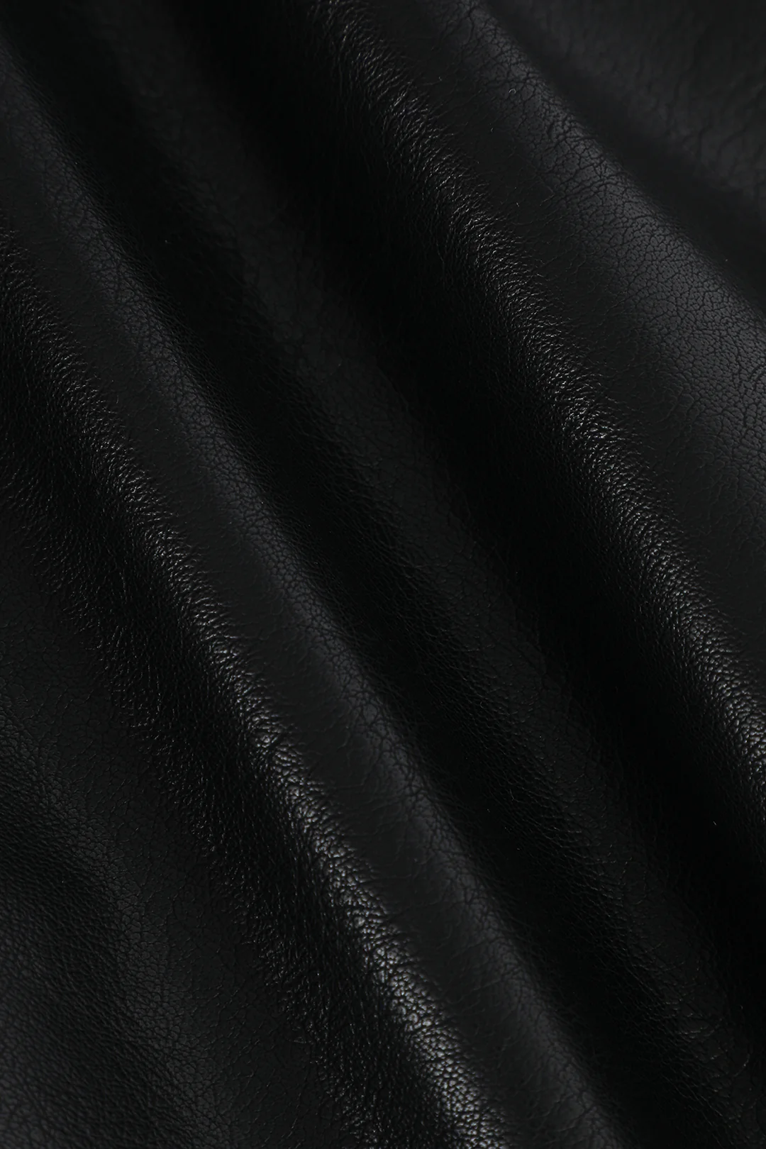 Contrasting Pleated Faux Leather Mid-length Skirt