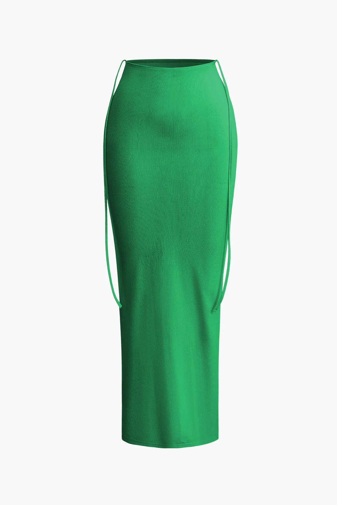 Twist Tie Halter Long Sleeve Bra Top and Maxi Skirt Outfit Set