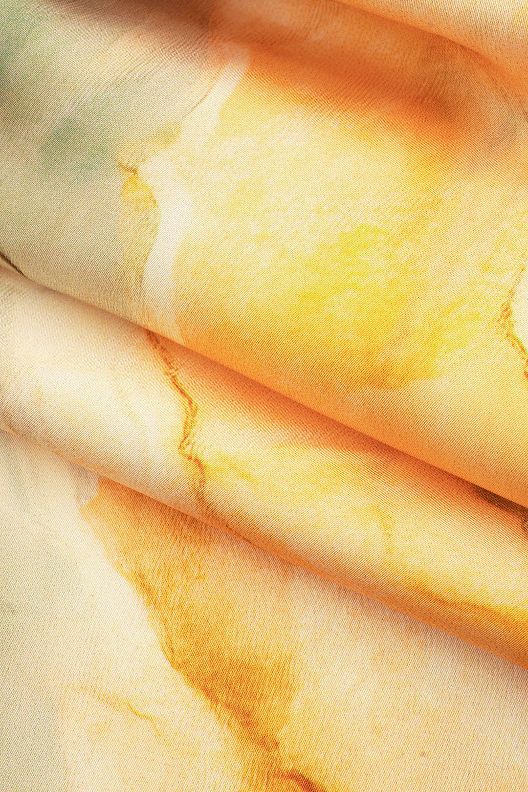 Tie Dye Print Satin High Split Ruched Skirt